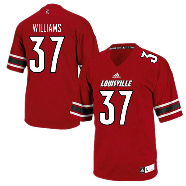 Men #37 Jaylen Williams Louisville Cardinals College Football Jerseys Sale-Red
